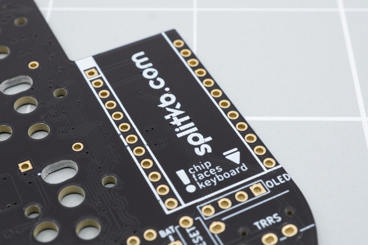 The controller gets soldered to these two rows of pins. Usually you'll hot swap them, meaning you don't solder the controller directly to the PCB