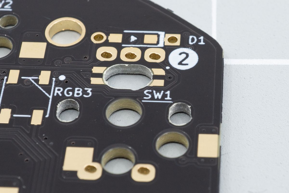 An encoder footprint, overlapped with a switch footprint