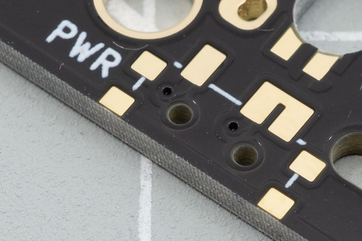 The footprint where the switch will be installed, labelled "PWR"