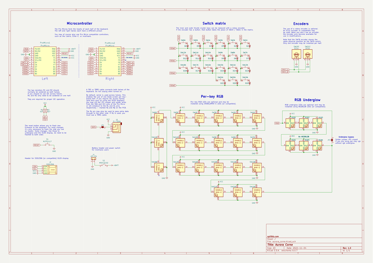 Aurora Corne rev1 schematics