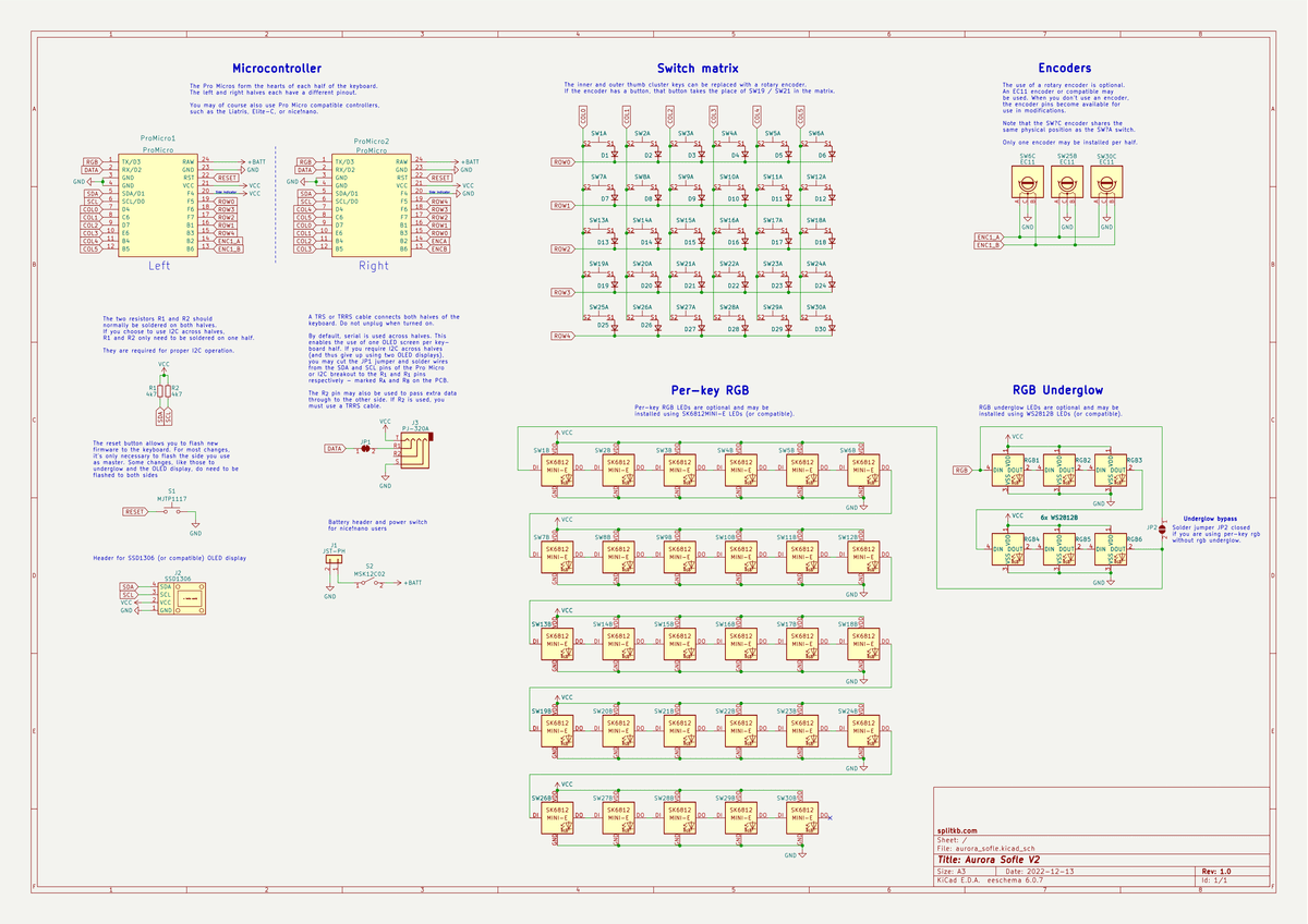 Aurora Sofle v2 rev1 schematics