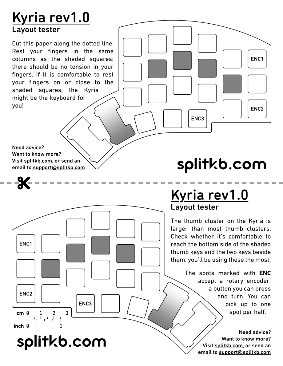 The Kyria layout tester