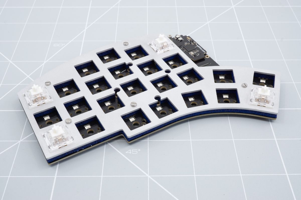 Installed corner switches in to the keyboard PCB