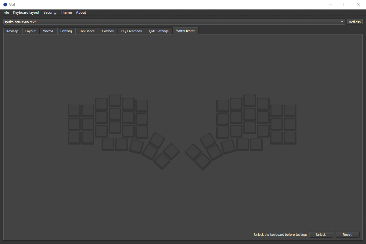 Testing the keys in vial