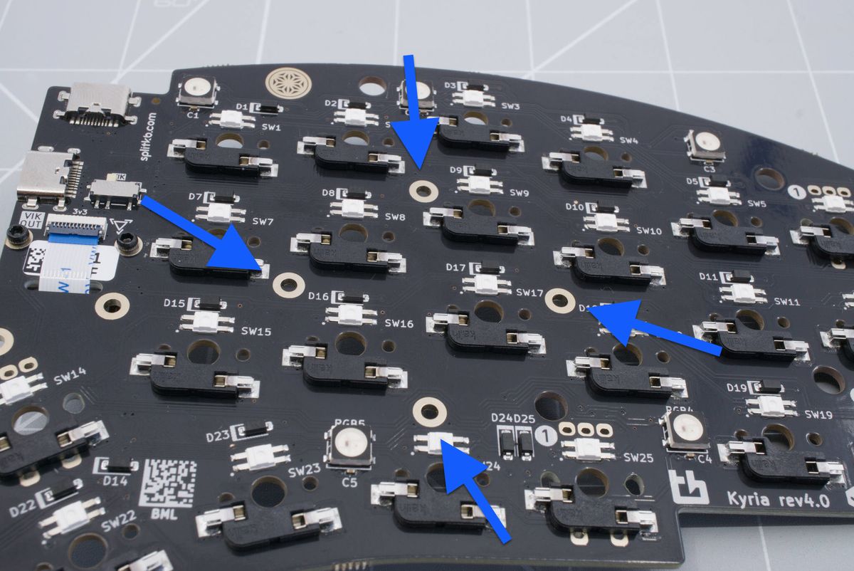 The screw holes