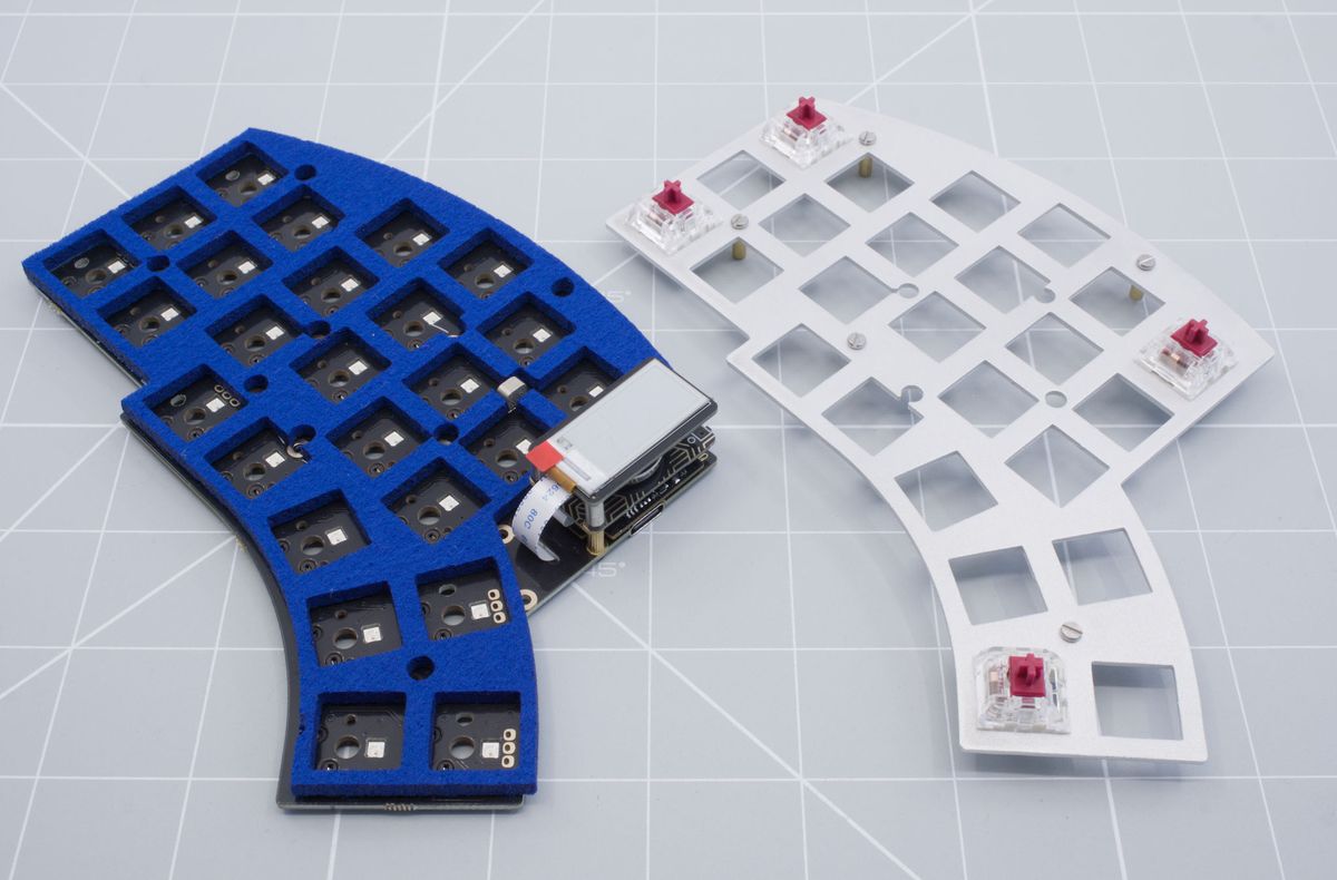 Aligning the top plate and keyboard PCB