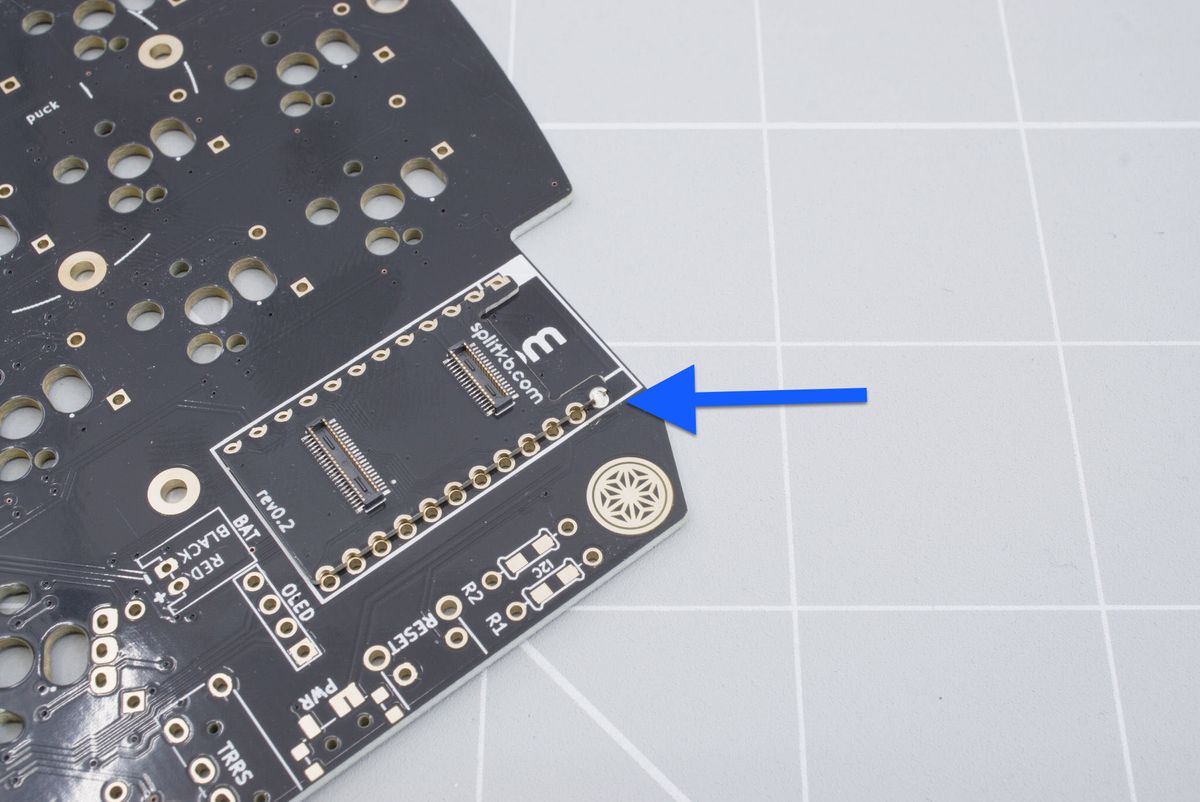 First pin soldered