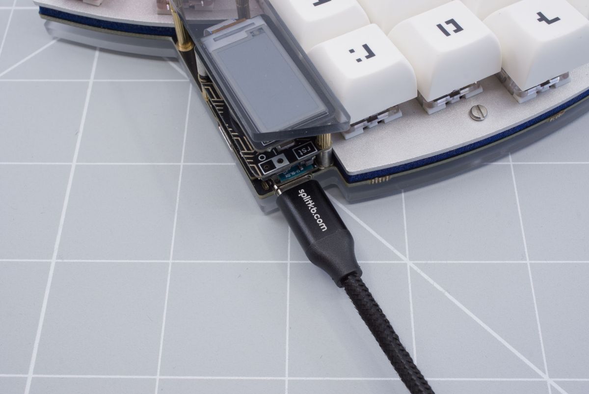Plugged in keyboard half