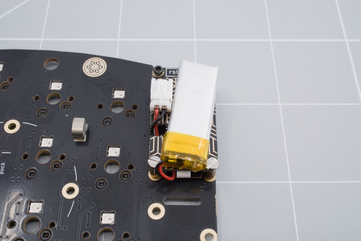 The angle of a 301230 battery installed on the LiPo battery board