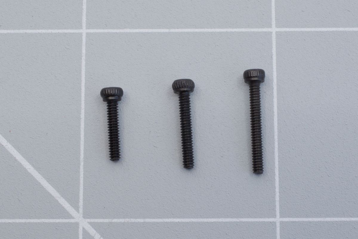 Hex screws (left to right): 8 mm, 12 mm, and 14 mm