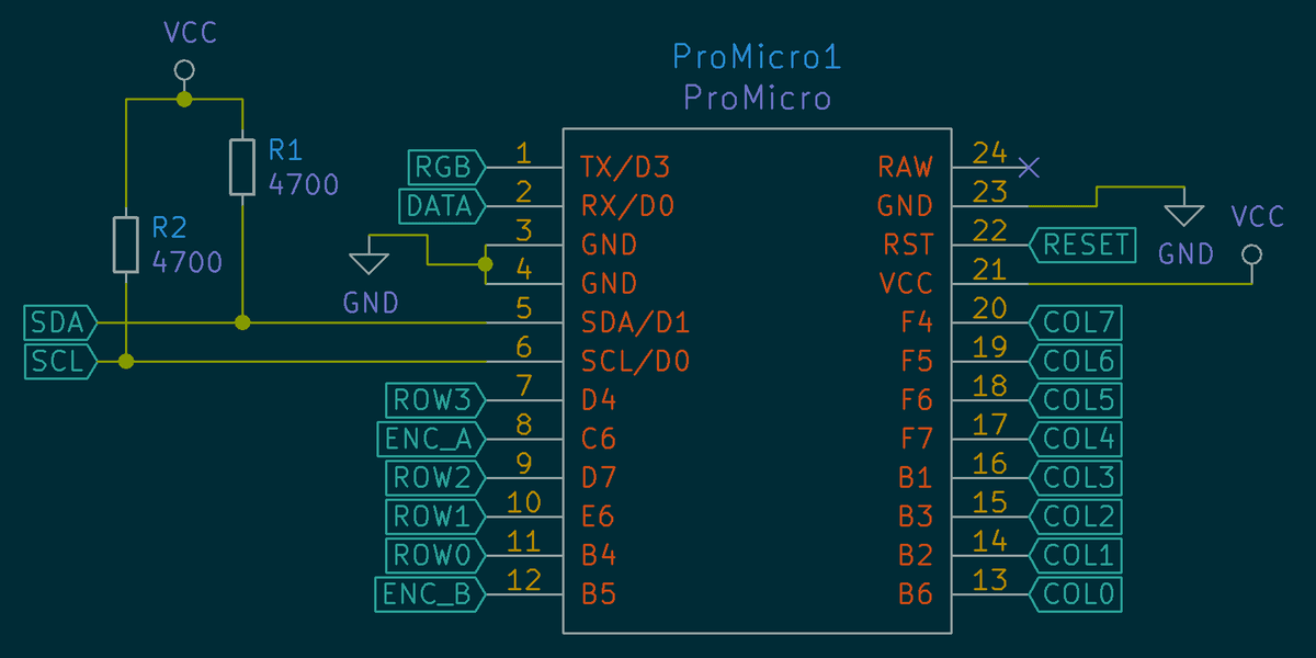 Kyria rev1.0 schematics - microcontroller