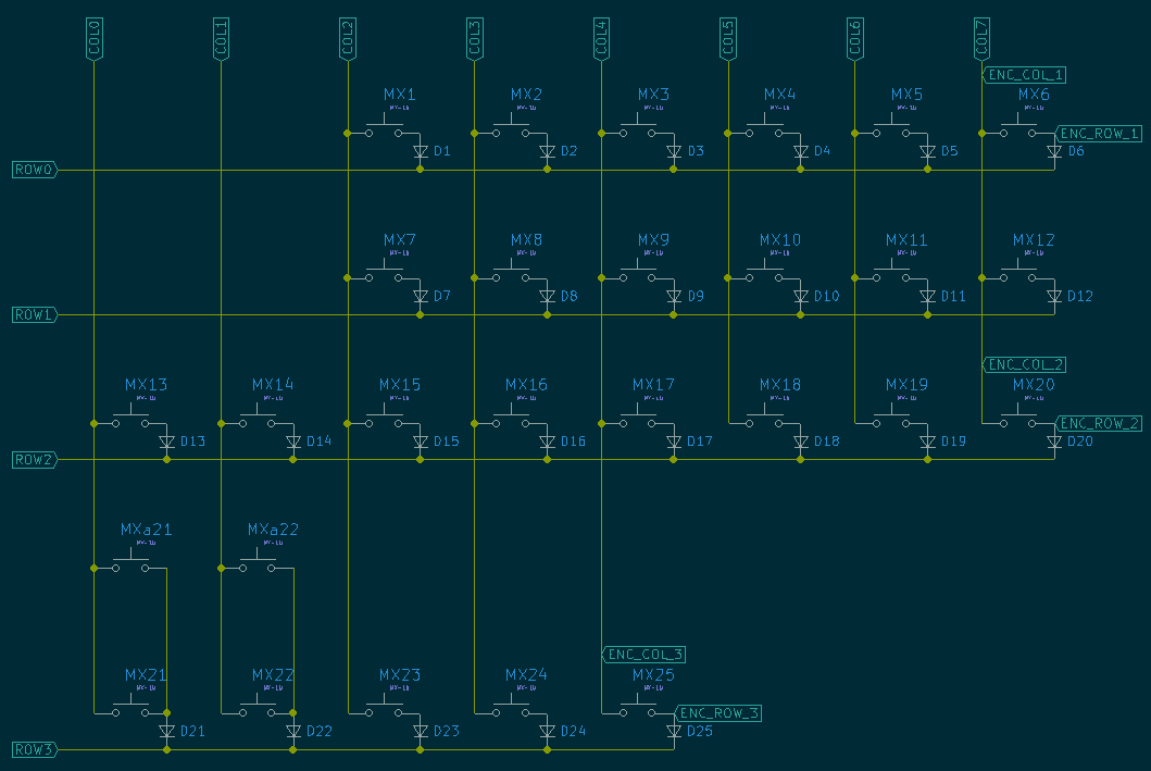 Kyria rev1.0 schematics - key matrix